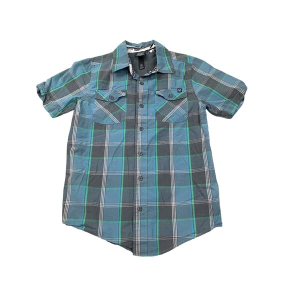 Shaun White Boys medium 8-10 Plaid Shirt Blue/Green snowboarder skateboarder - Picture 1 of 10